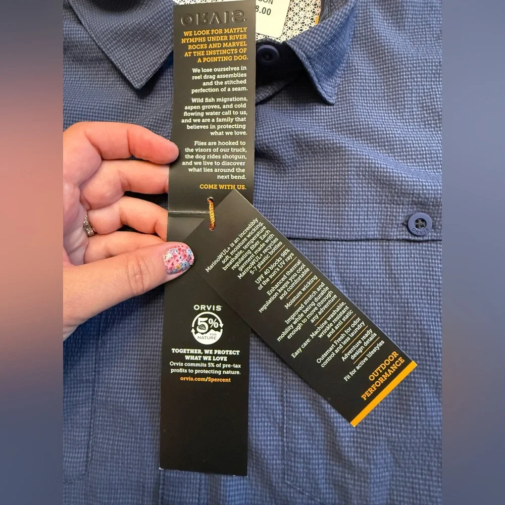 NWT Women’s Orvis Open Air Caster Longsleeve Carbon NAVY work shirt  SPF 40 XL - Picture 7 of 13